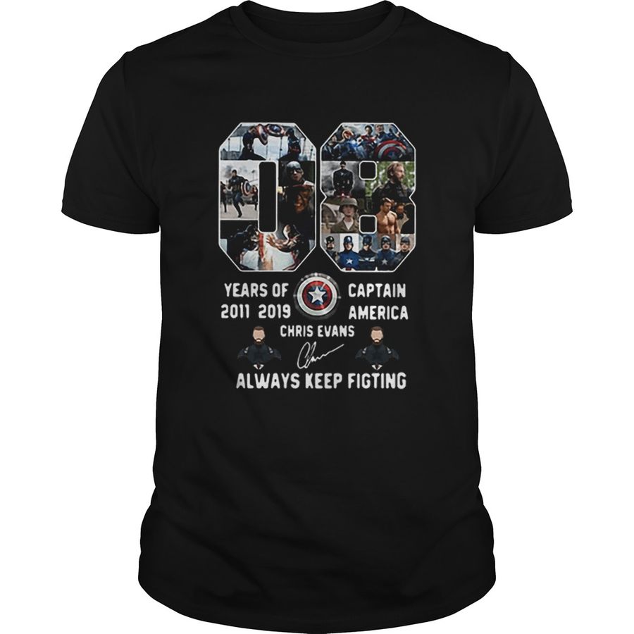 08 Years Of Captain America 2022 2022 Chris Evans Shirt, Sports Shirt