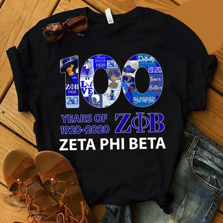 100 Years Of 1920 2020 Zb Zeta Phi Beta T Shirt Black Qfuqd Plus Size
