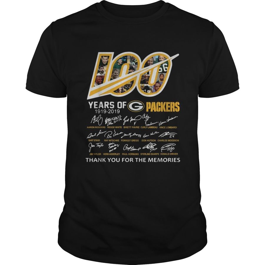 100 Years Of Green Bay Packers 19192022 Signatures Shirt, Sport Shirt Mockup