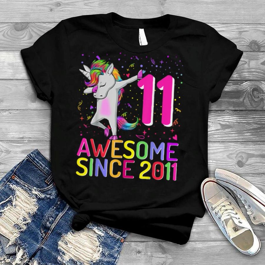 11Years Old Unicorn Dabbing 11th Birthday Girl Unicorn Party T Shirt, Hoodie