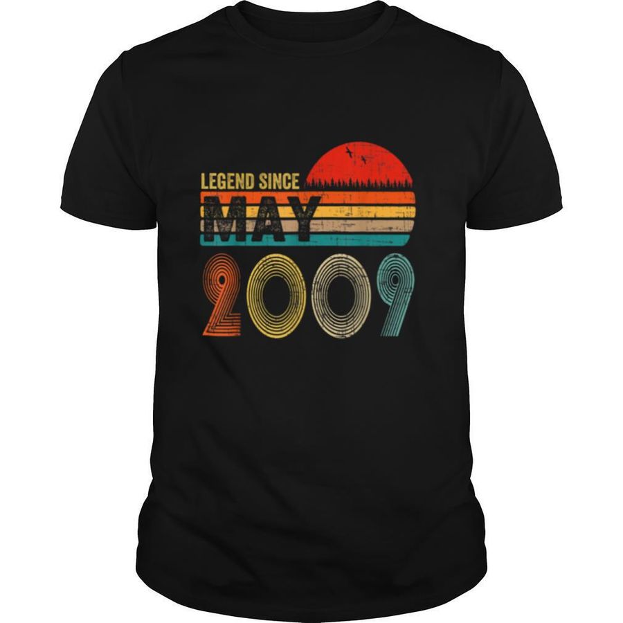 12 Years Old Retro Birthday Gift Legend Since May 2009 T Shirt, hoodie