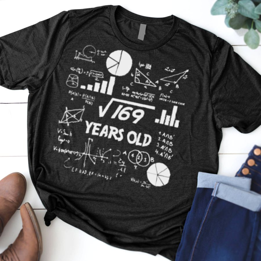 13th Birthday Square Root of 169 Math 13 Years Old Birthday T Shirt, hoodie