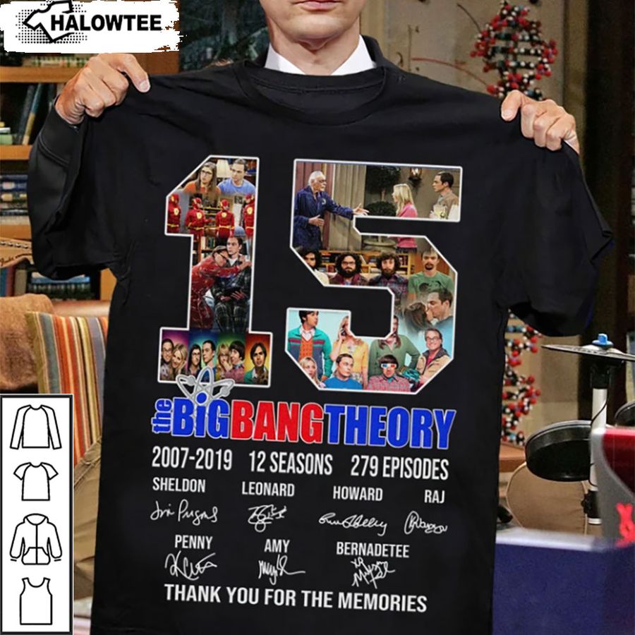 15 The Bigbang Theory Thank You For The Memories Shirt, Bigbang Theory Signatures Graphic Tee
