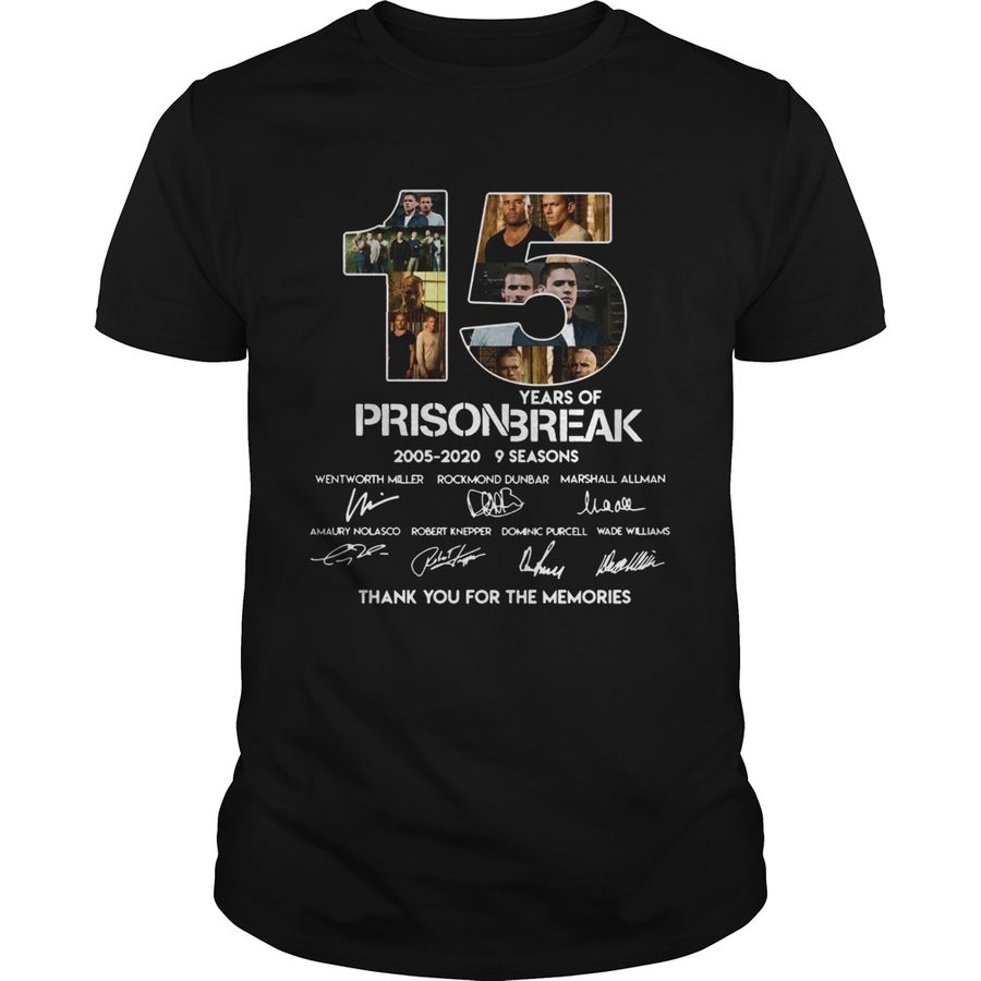 15 Years Of Prison Break 2005 2022 Thank You Shirt, Men’s Sport Shirts Short Sleeve