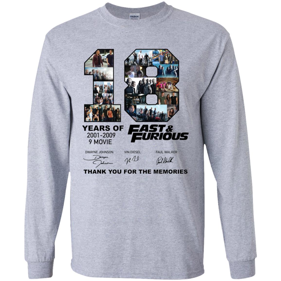 18 Years of Fast and Furious 2001-2019 Long Sleeve T-shirts, Hoodies, hoodie