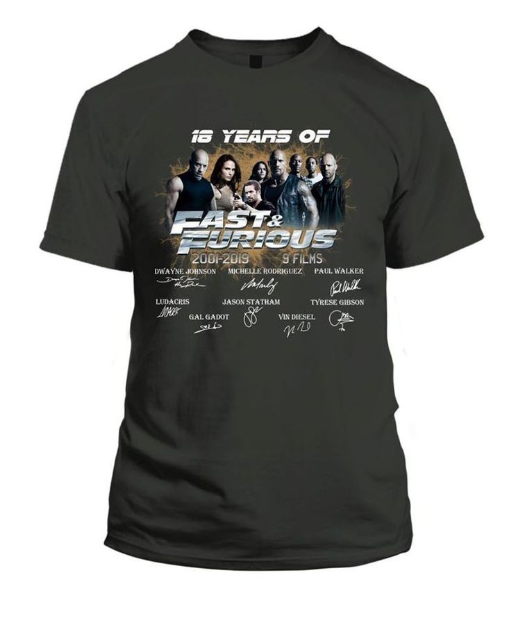 18 Years Of Fast And Furious T Shirt Black B1 Cyhvl Size S Up To 5XL