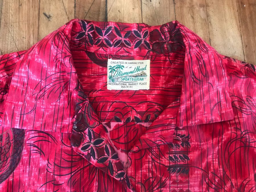 1950s Hawaiian shirt authentic Diamond Head label unisex free shipping