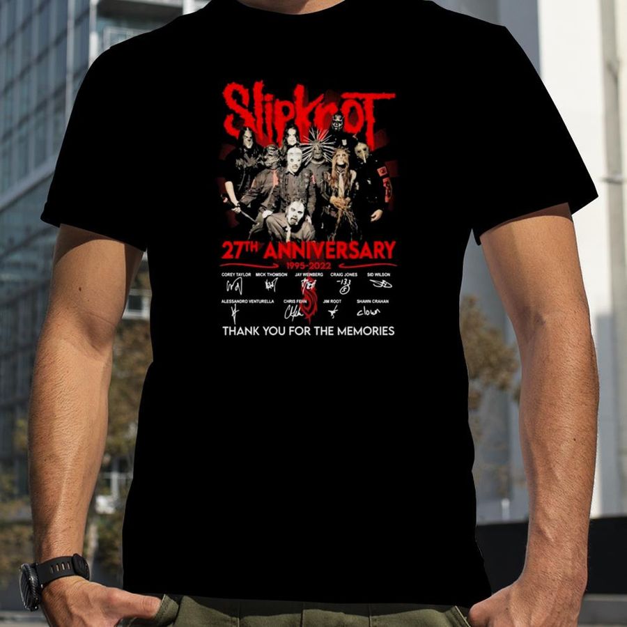 1995 2022 27th Anniversary Slipknot Thank You For The Memories Signatures Shirt, Hoodie