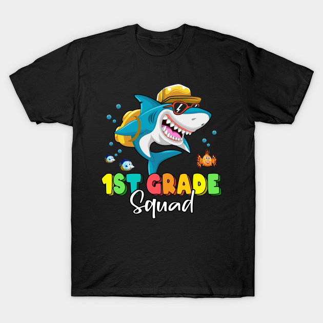 1st Grade Squad Funny Shark Backpack Back To School Boys Kids T-shirt, Hoodie, SweatShirt, Long Sleeve