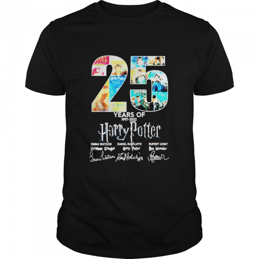 25 Years Of 1997 2022 Harry Potter Hot Movie Signatures Shirt, Tshirt, Hoodie, Sweatshirt, Long Sleeve, Youth, Personalized shirt, funny shirts