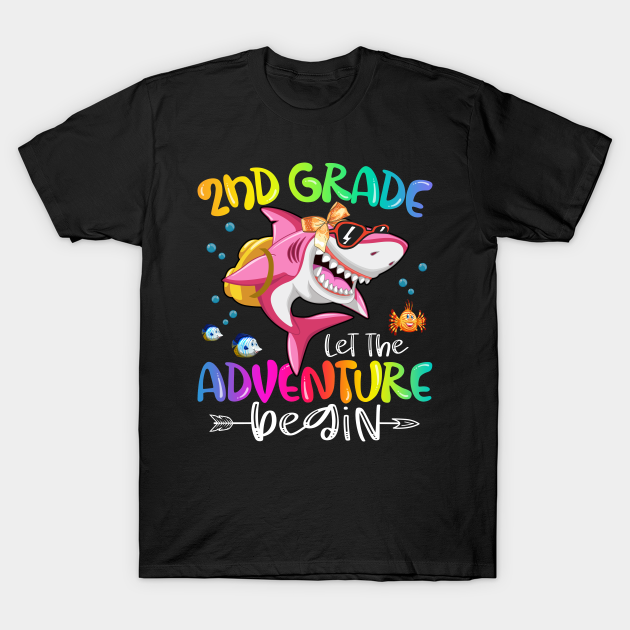2nd Grade Let The Adventure Begin Funny Shark Back To School Girls Kids T-shirt, Hoodie, SweatShirt, Long Sleeve