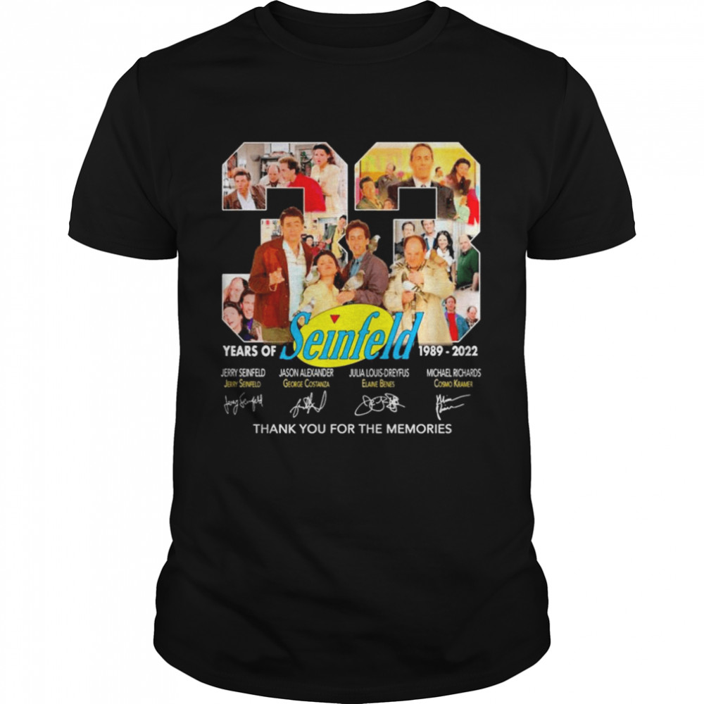 33 Years Of Seinfeld 1989-2022 Signatures Thank You For The Memories T-Shirt