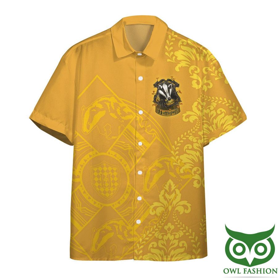 3D Harry Potter Hufflepuff Yellow Pattern Hawaiian Shirt