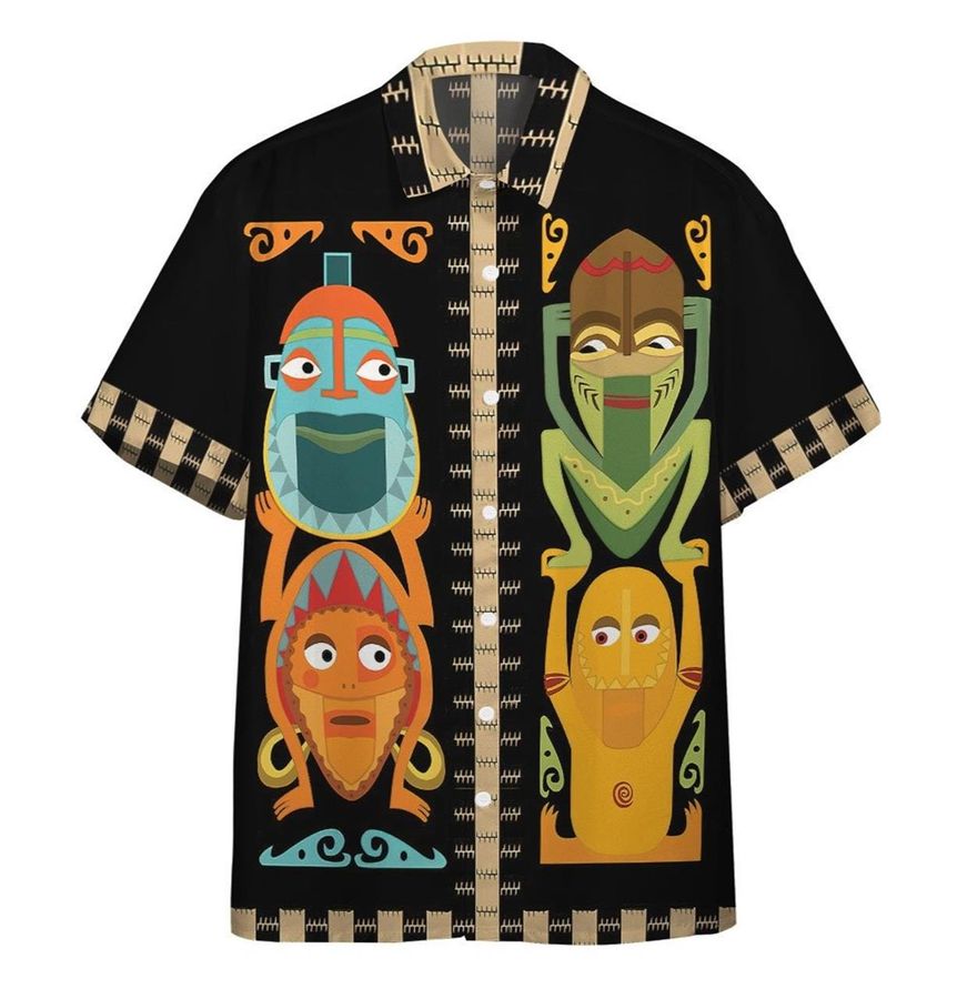 3d Tropical Hawaiian Polynesian Tiki Totems Custom Hawaii Shirt