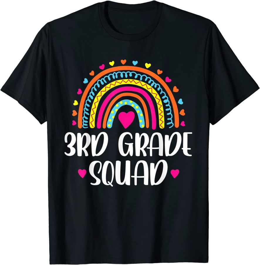 3rd Grade Squad Teacher Funny Rainbow Lover Back To School