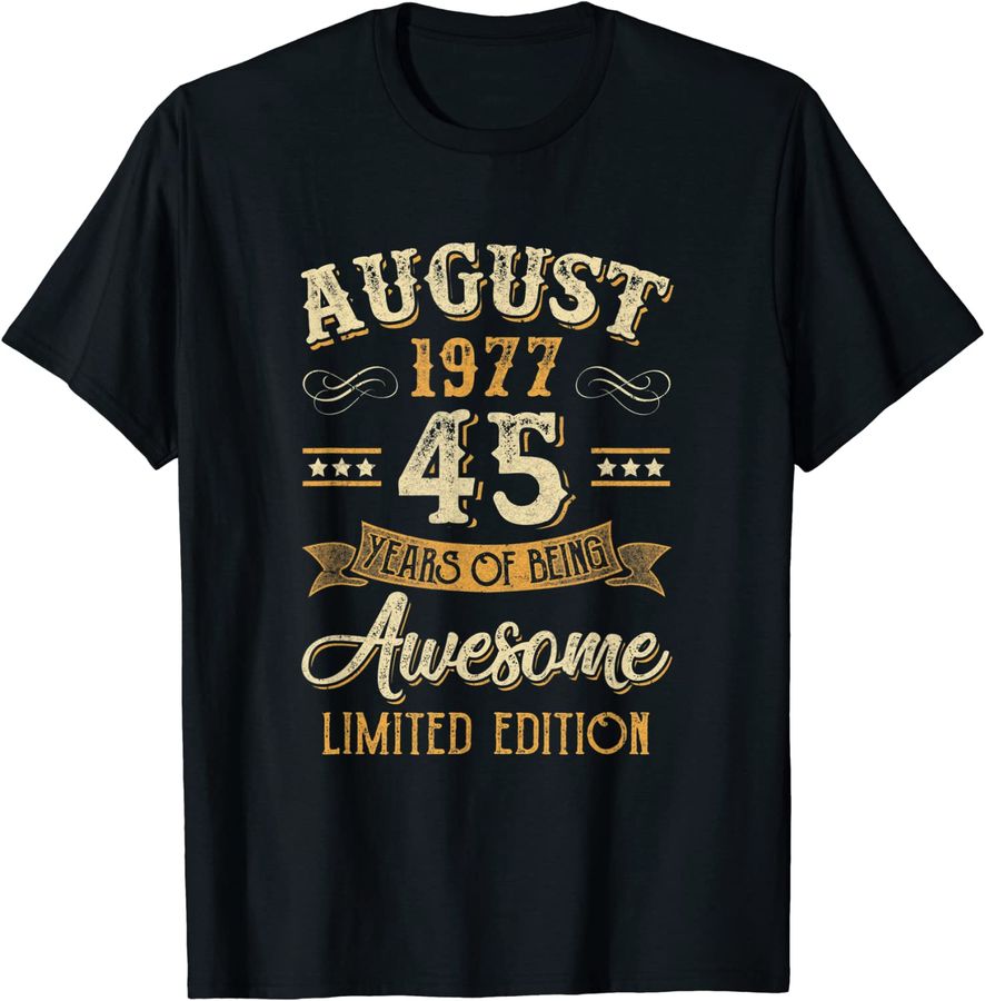 45 Years Awesome Vintage August 1977 45Th Birthday