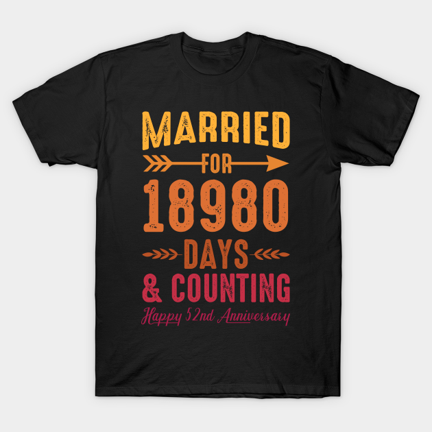 52nd wedding anniversary couple Married for 17885 Days T-shirt, Hoodie, SweatShirt, Long Sleeve