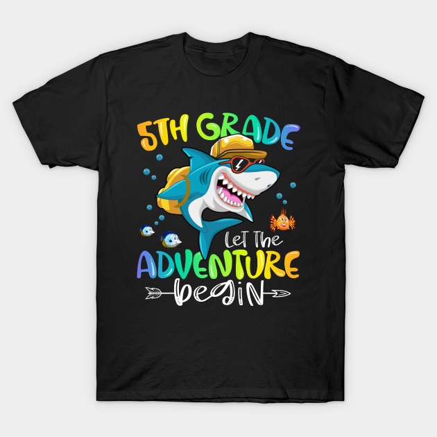 5th Grade Let The Adventure Begin Funny Shark Back To School Boys Kids T-shirt, Hoodie, SweatShirt, Long Sleeve