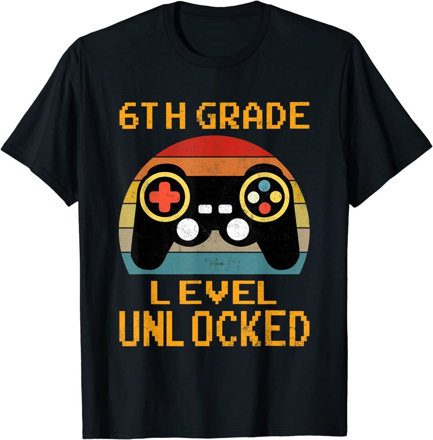 6th Grade Level Unlocked Gamer First Day Of School Boys