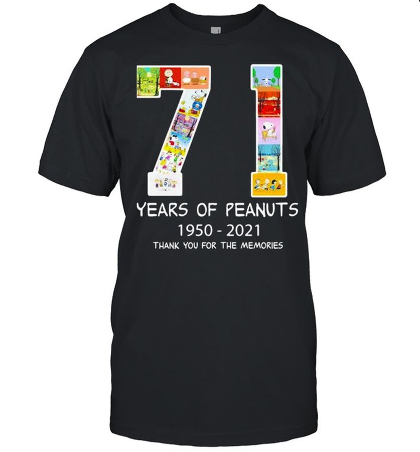 71 Years Of Peanuts 1950 2021 Thank You For The Memories Shirt, Funny Sport Shirt