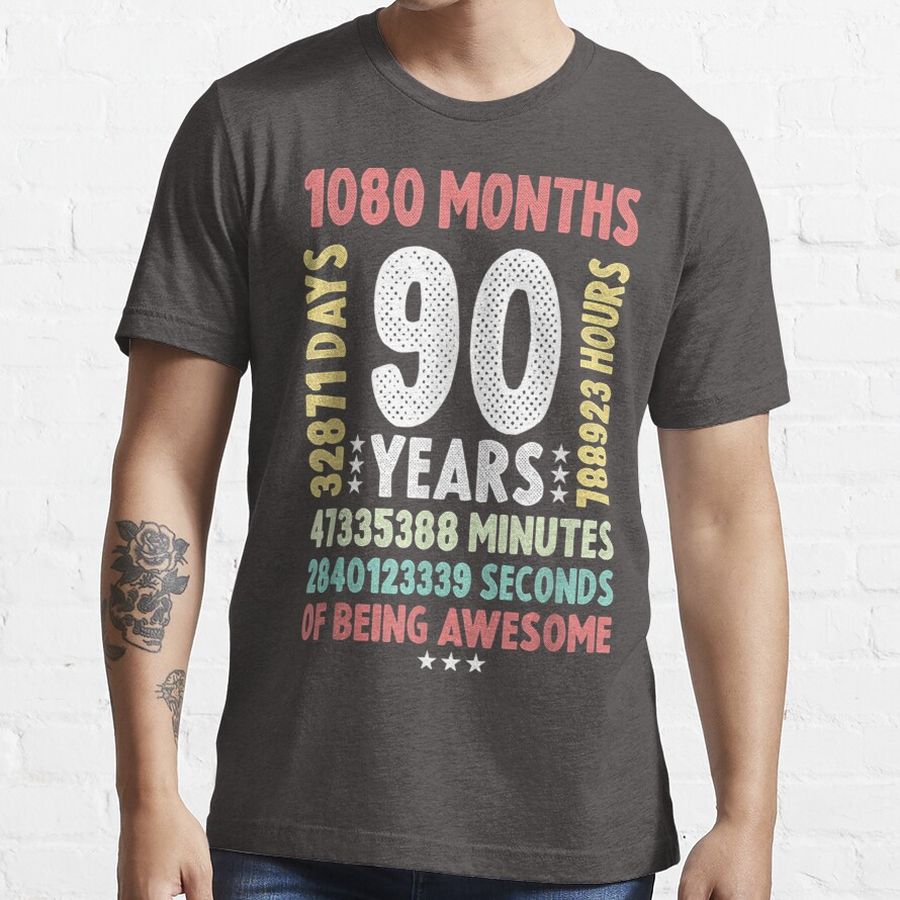 90th Birthday 90 Years Old Vintage Retro - 90 yr old Essential T-Shirt