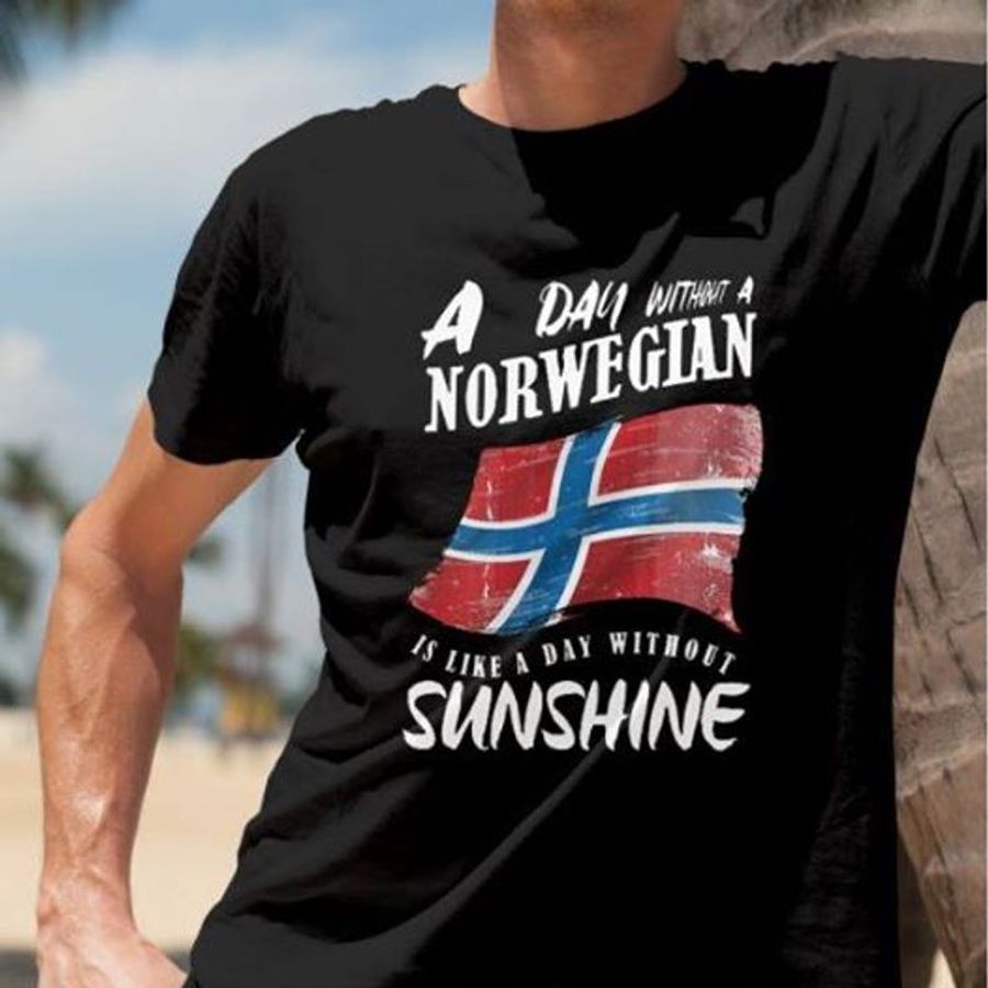 A Day Without A Norwegian Is Like A Day Without Sunshine T Shirt Black A5 1vvhc All Sizes