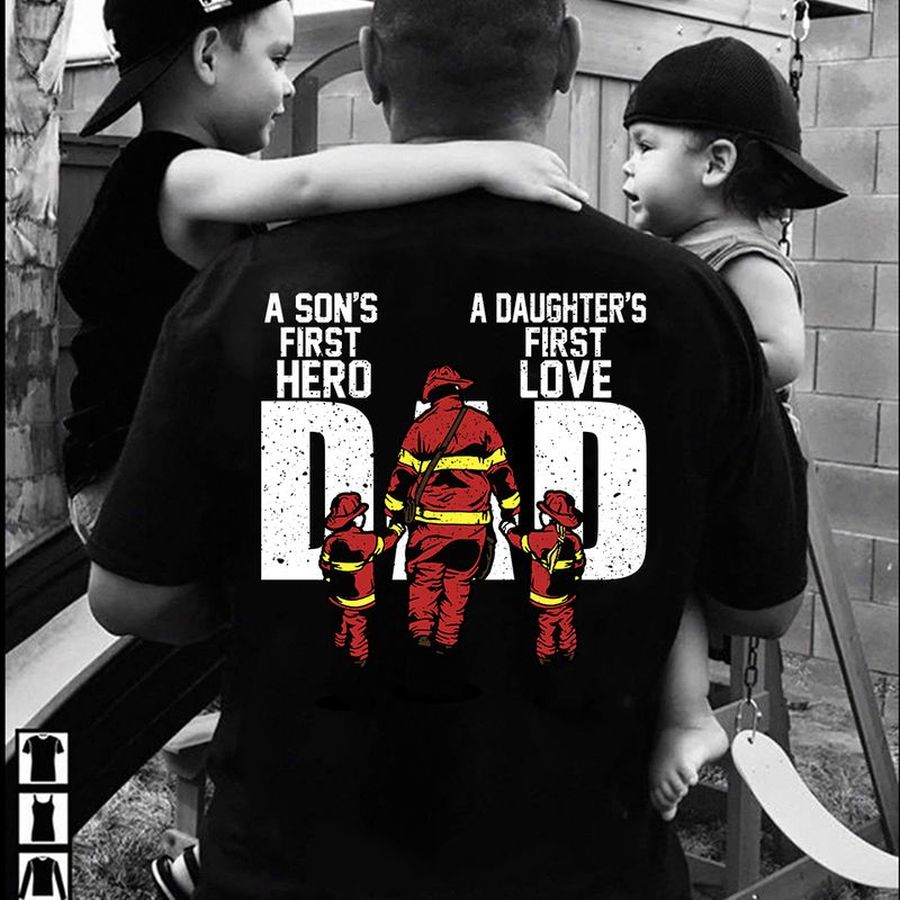 A Sons First Hero A Daughters First Love Dad Tshirt Black A2 Oxgjt All Sizes