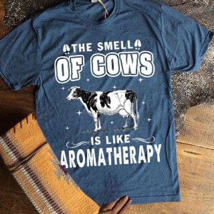 A The Smell Of Cows Is Like Aromatherapy Navy T Shirt A5 3znby Plus Size