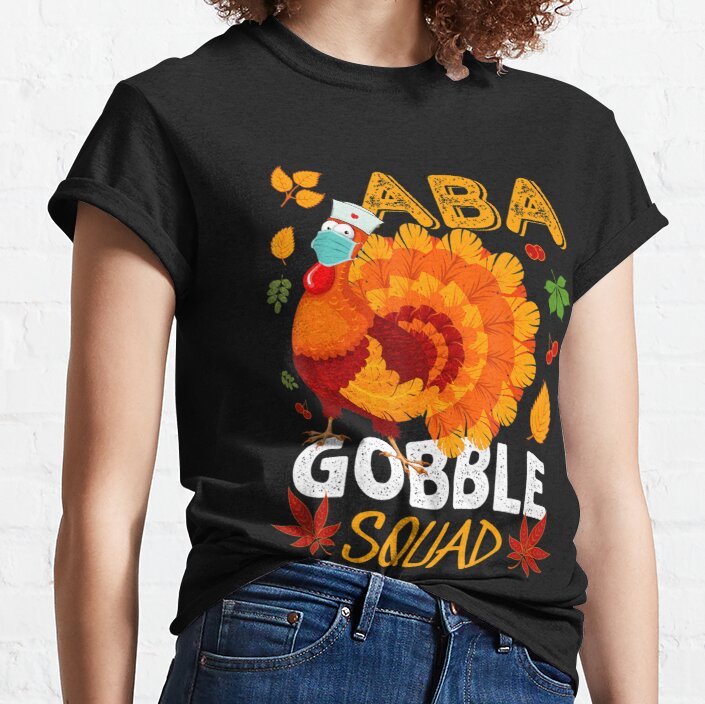 Aba Gobble Squad Turkey Mask Aba Tech Thanksgiving Matching Classic T-Shirt