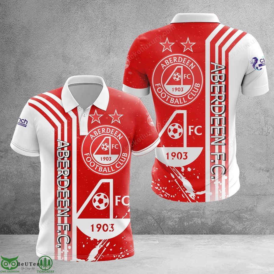 Aberdeen red 1903 F.C. Scotland football champions 3D Polo T-shirt Hoodie