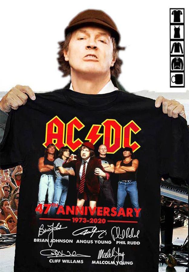 Ac Cd 47th Anniversary 1973 2020 Signature T Shirt Black A5 Str36 Plus Size