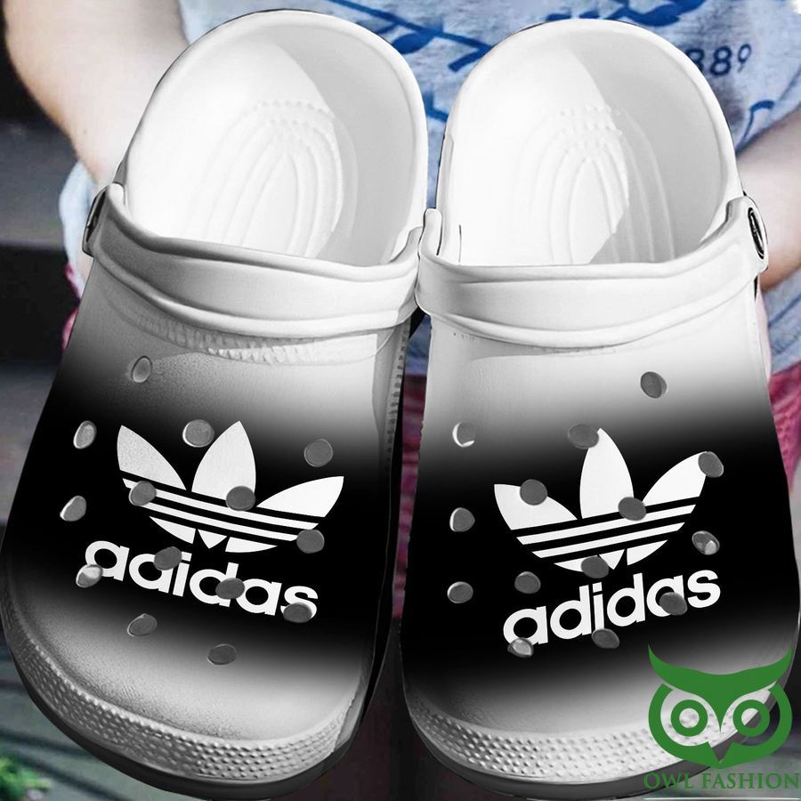 Adidas Logo Black and White Gradient Crocs