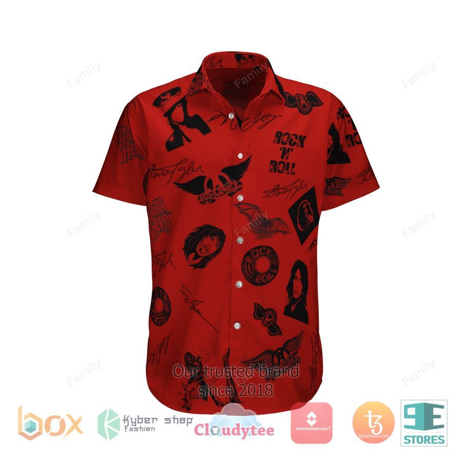 Aerosmith Black Red Hawaiian Shirt – LIMITED EDITION