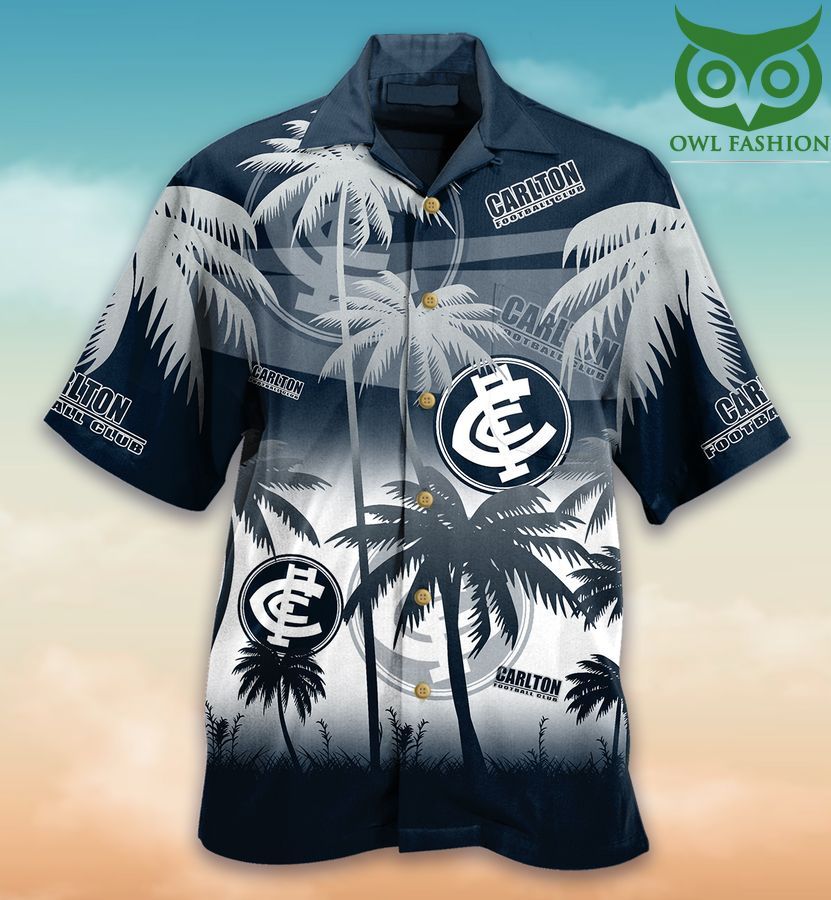 AFL Carlton Blues sea palm Hawaiian Shirt