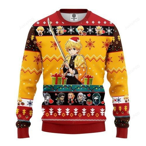 Agatsuma Zenitsu Ugly Christmas Sweater All Over Print Sweatshirt Ugly