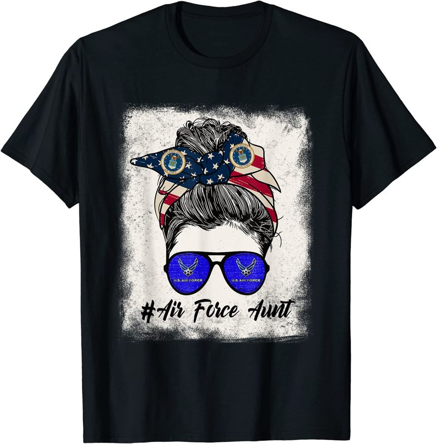 Air Force Aunt Messy Bun Sunglasses Military 4th Of July