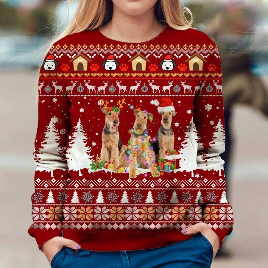Airedale Terrier Ugly Sweater Ugly Sweater Christmas Sweaters Hoodie Sweater