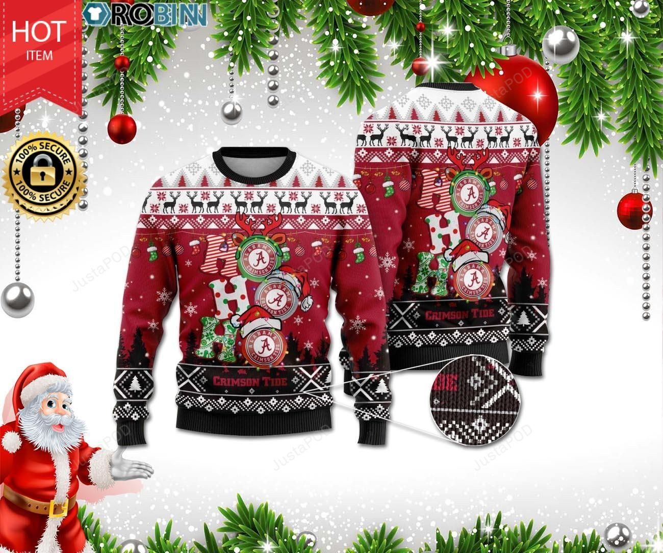 Alabama Crimson Ugly Christmas Sweater All Over Print Sweatshirt Ugly