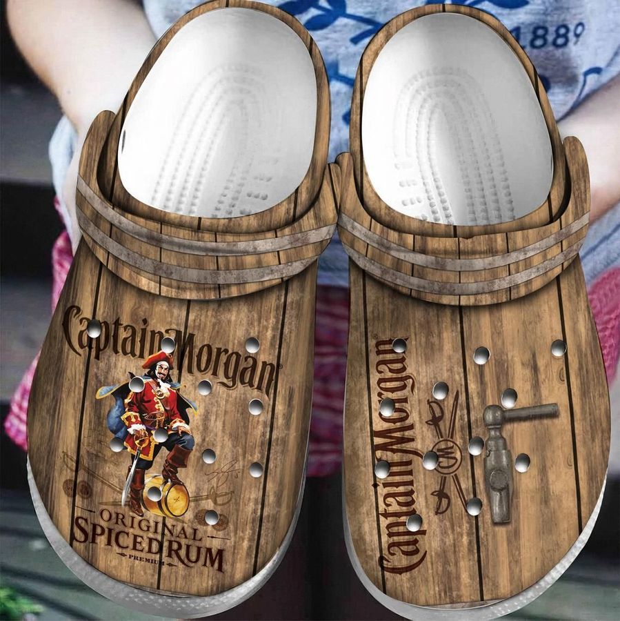 Alcohol Captain Morgan Original Spicedrum Rubber Crocs Crocband Clogs, Comfy Footwear