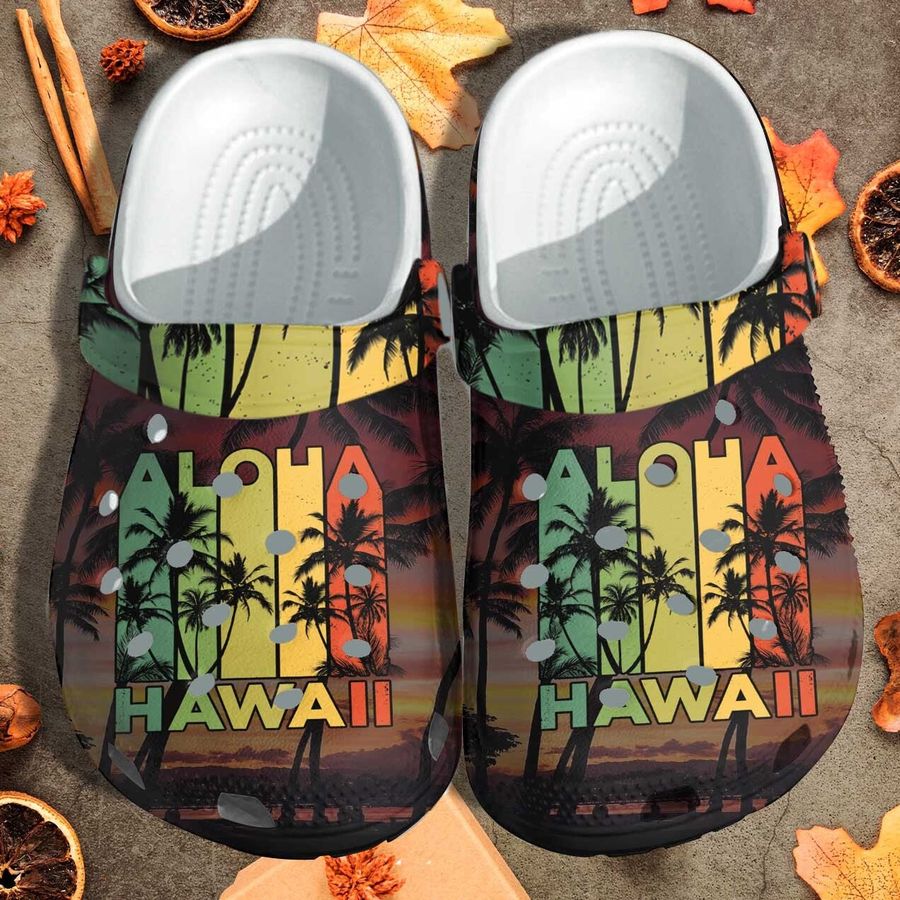 Aloha Hawaii Custom Crocs Shoes Clogs - Coconut Tree Outdoor Crocs Shoes Clogs Birthday Gift For Men Women