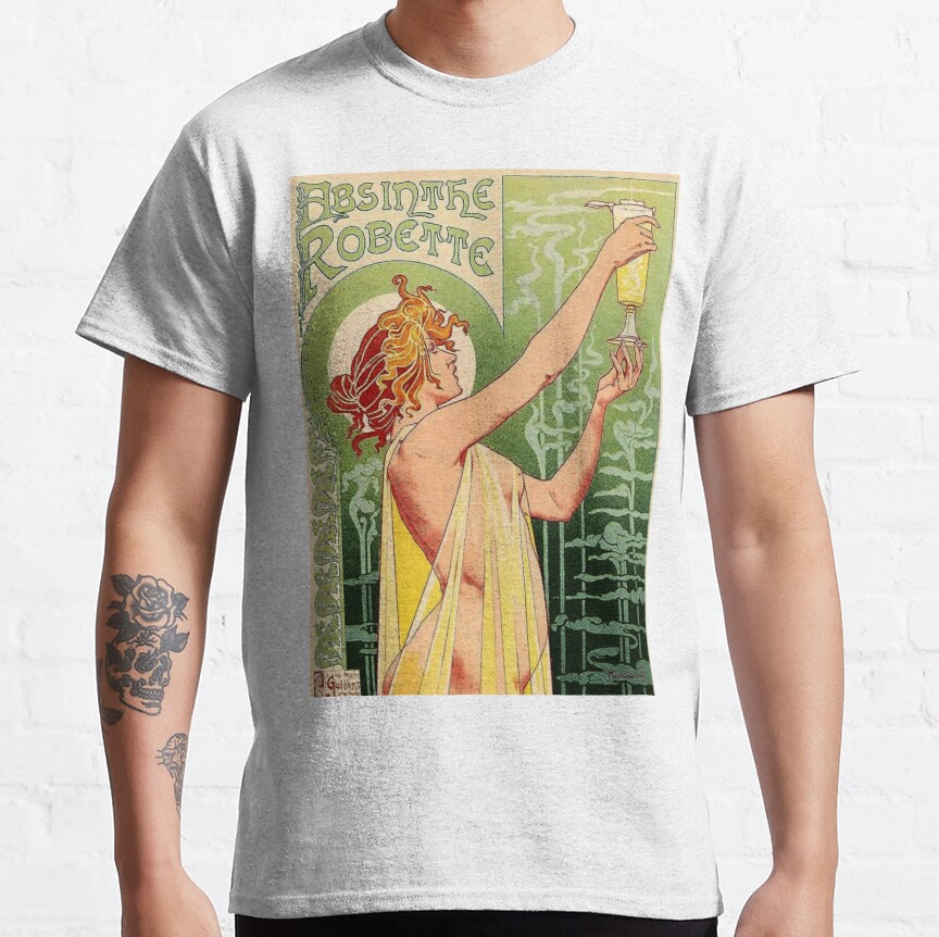 Alphonse Mucha, Absinthe Robette Vintage Alcohol Art Advert  Classic T-Shirt