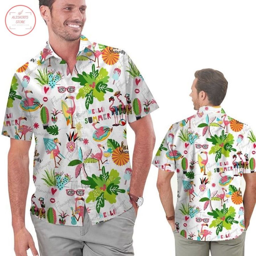 Amazing Flamingo Hello Summer Hawaiian Shirt