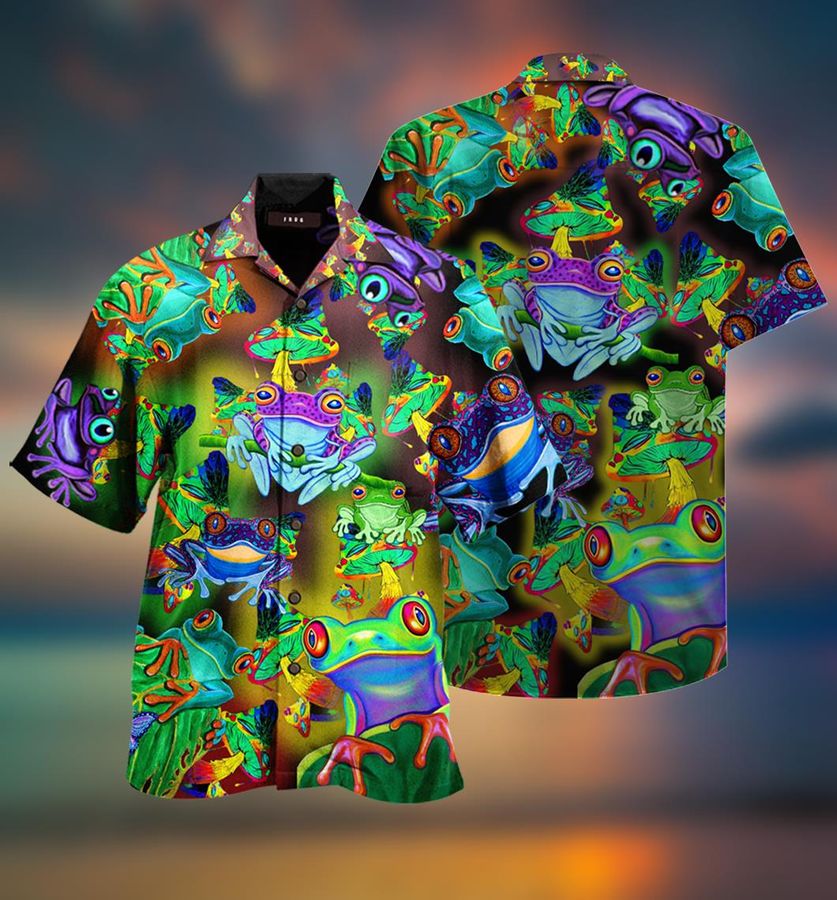 Amazing Frogs And Mushrooms Hawaiian Shirt Pre11999, Hawaiian shirt, beach shorts, One-Piece Swimsuit, Polo shirt, funny shirts, gift shirts