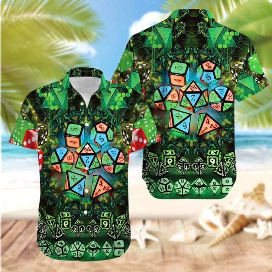 Amazing Glowing Kaleidoscope Dice Green Hawaiian Shirt Pre13748, Hawaiian shirt, beach shorts, One-Piece Swimsuit, Polo shirt, funny shirts
