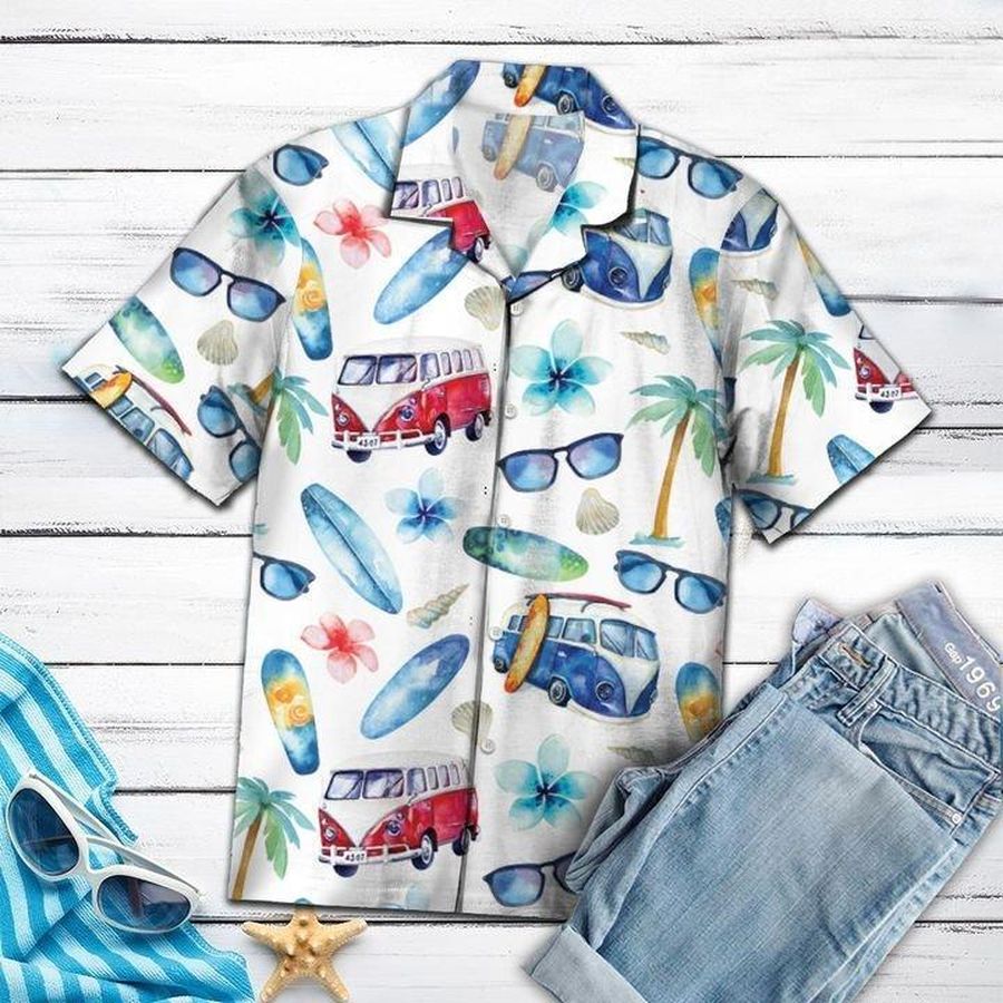 Amazing Hippie Bus Hawaiian Shirt Pre13639, Hawaiian shirt, beach shorts, One-Piece Swimsuit, Polo shirt, funny shirts, gift shirts, Graphic Tee