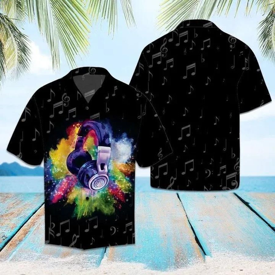Amazing Music Hawaiian Graphic Print Short Sleeve Hawaiian Shirt size S - 5XL
