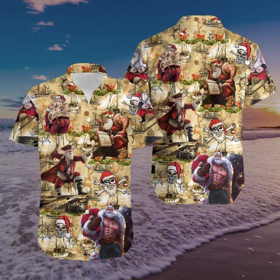 Amazing Pirate Santa Claus Unisex Hawaiian Shirt Pre13714, Hawaiian shirt, beach shorts, One-Piece Swimsuit, Polo shirt, funny shirts, gift shirts