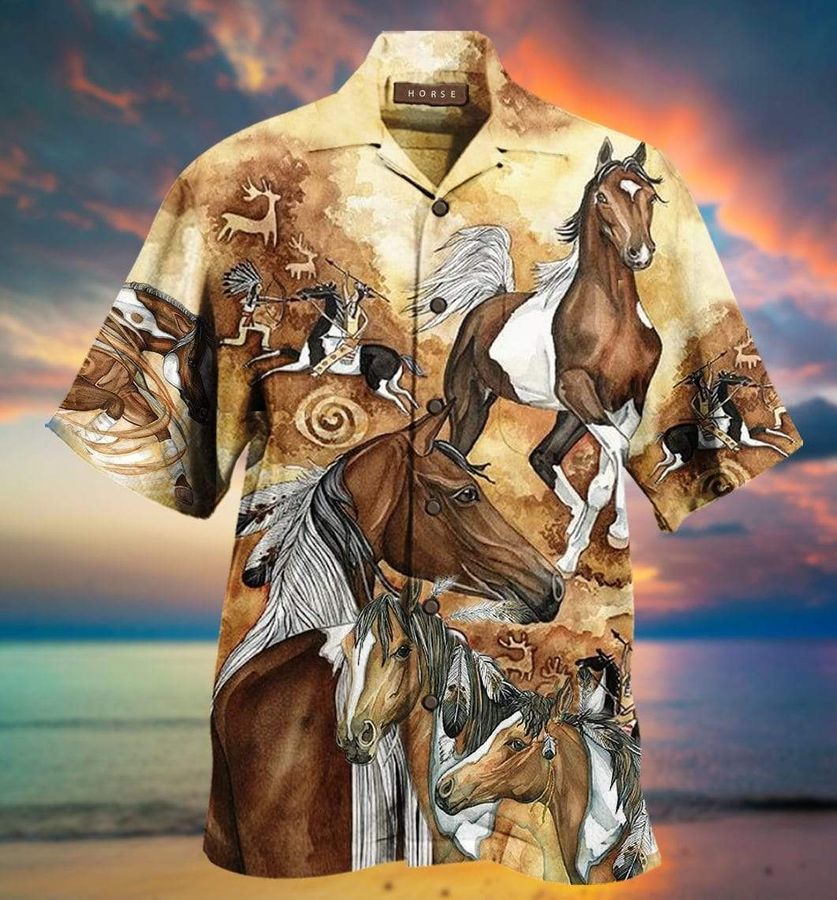 Amazing Strong Native Horse Unisex Hawaiian Shirt Pre13712, Hawaiian shirt, beach shorts, One-Piece Swimsuit, Polo shirt, funny shirts, gift shirts