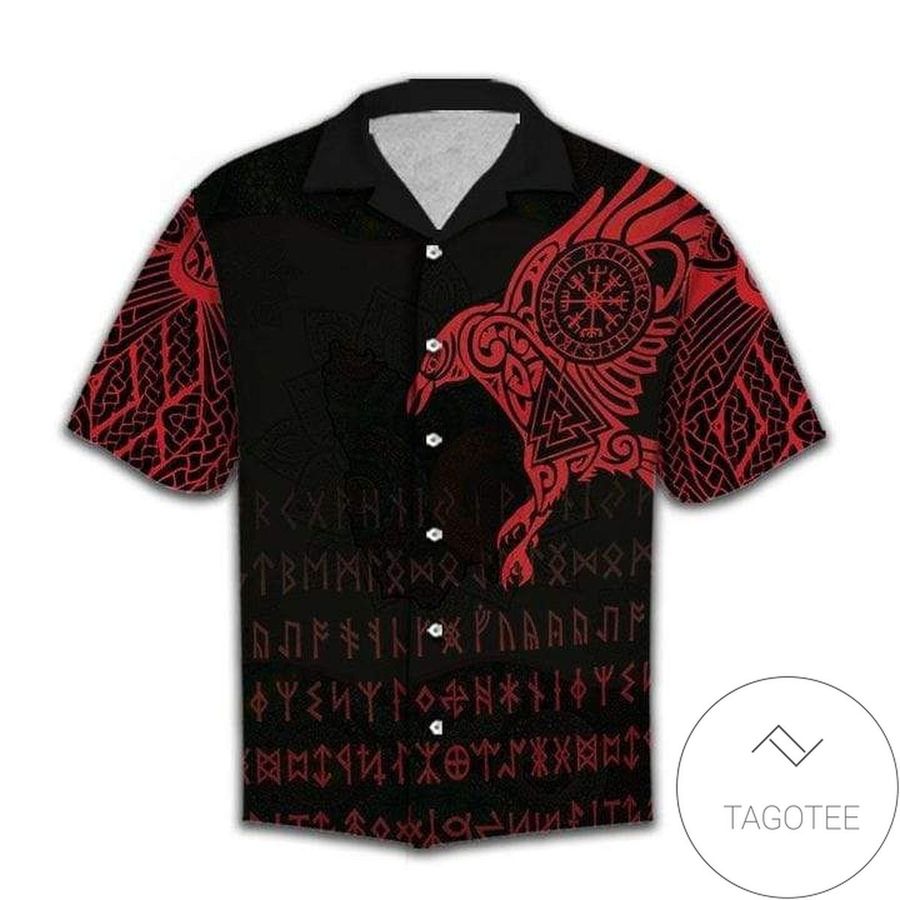 Amazing Viking Red And Black Unisex Authentic Hawaiian Shirt 2022s V