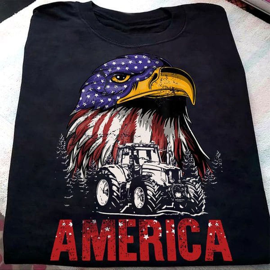 American Eagle, Farmer Shirt, American Tractor, Independence Day, 4th Of July